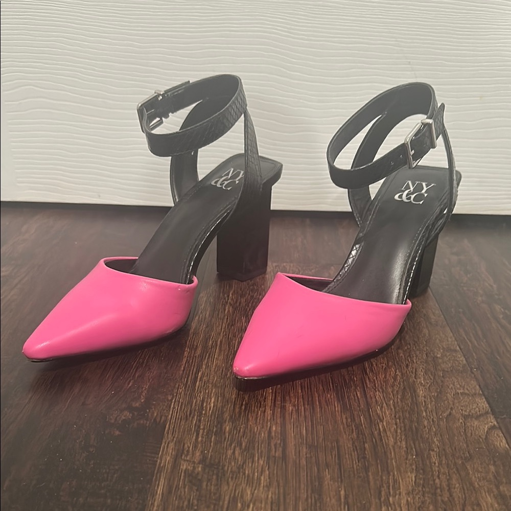 New York & Company Women's Pink Block Heel Shoes